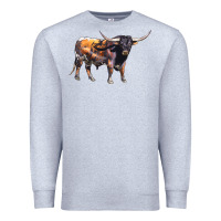 Heather Grey Texas Longhorn Bull Premium Sweatshirt - LillyAllenDesigns