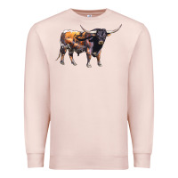 Pale Pink Texas Longhorn Bull Premium Sweatshirt - LillyAllenDesigns