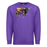 Purple Texas Longhorn Bull Premium Sweatshirt - LillyAllenDesigns