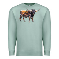 Seafoam Texas Longhorn Bull Premium Sweatshirt - LillyAllenDesigns