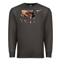 Smoke Texas Longhorn Bull Premium Sweatshirt - LillyAllenDesigns