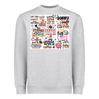 Heather Grey funny coffee quotes Heavyweight Sweatshirt - MaliasSmallBusiness