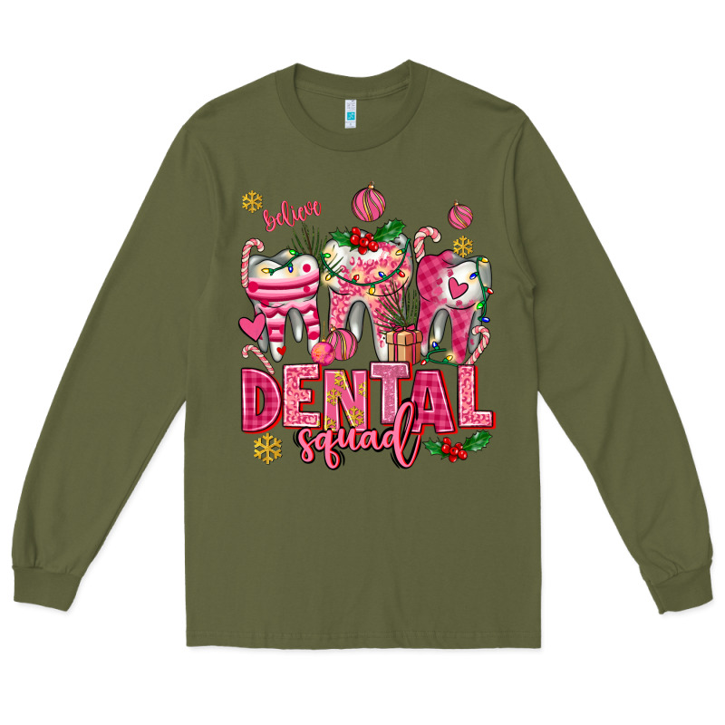 Pink Christmas Teeth Dental Squad Long Sleeve Tee by AdoDesignShop | Teevron