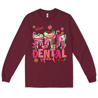 Burgundy pink christmas teeth dental squad Long Sleeve Tee - AdoDesignShop