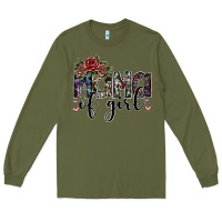 Army Green mama of girl Long Sleeve Tee - SublimationCraftShop