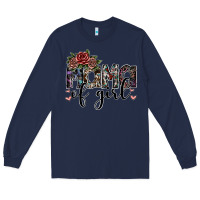 Navy mama of girl Long Sleeve Tee - SublimationCraftShop