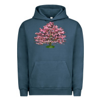 Pigment Midnight Navy Flowering Dogwood Tree Urban Hoodie - LillyAllenDesigns