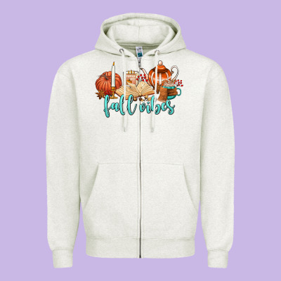 Fall Vibes Zipper Hoodie Designed By Adodesignshop