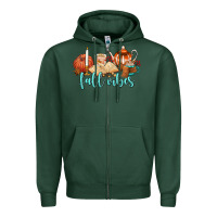 Sports Green fall vibes Zipper Hoodie - AdoDesignShop