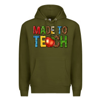 Army Green made to teach Premium Hoodie - NancyCooperArtShop