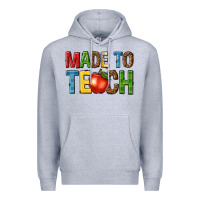 Heather Grey made to teach Premium Hoodie - NancyCooperArtShop