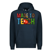 Navy made to teach Premium Hoodie - NancyCooperArtShop
