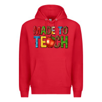 Red made to teach Premium Hoodie - NancyCooperArtShop