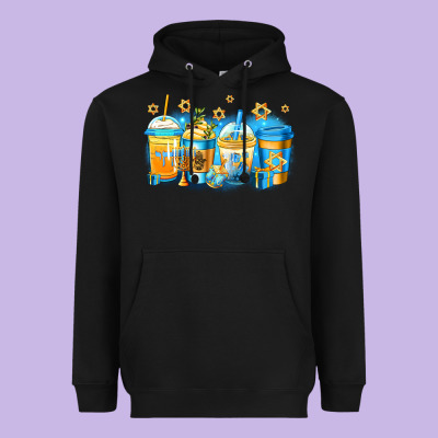 Hanukkah Coffee Heavyweight Hoodie Designed By Jasminsmagicworld