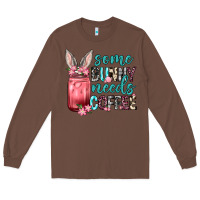 Chestnut Some Bunny needs coffee Long Sleeve Tee - Neo Western