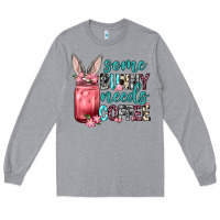 Heather Grey Some Bunny needs coffee Long Sleeve Tee - Neo Western