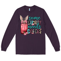 Plum Some Bunny needs coffee Long Sleeve Tee - Neo Western
