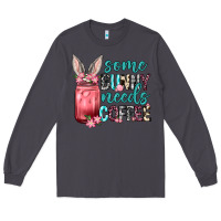 Smoke Some Bunny needs coffee Long Sleeve Tee - Neo Western