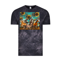 Cloud Black western horses Vintage Tee - Zillion Design Studio