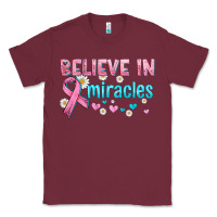 Burgundy believe in miracles with ribbon Classic Tee - HRA Design Shop