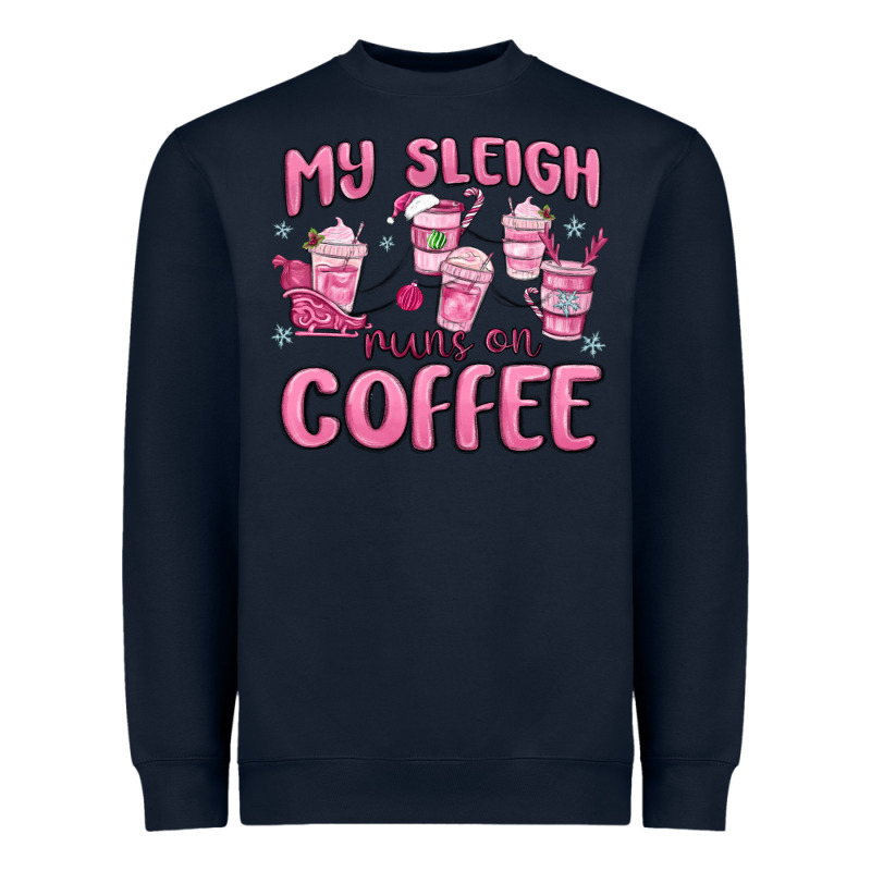 My Sleigh Runs On Coffee Heavyweight Sweatshirt by MaliasSmallBusiness | Teevron
