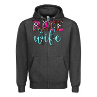 Charcoal Heather race wife Zipper Hoodie - JahusDesignShop