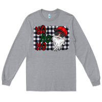 Heather Grey ho ho ho Long Sleeve Tee - CowhideDigitalArt