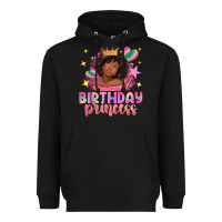 Black birthday princess with afro girl Heavyweight Hoodie - NancyCooperArtShop