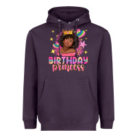 Plum birthday princess with afro girl Heavyweight Hoodie - NancyCooperArtShop