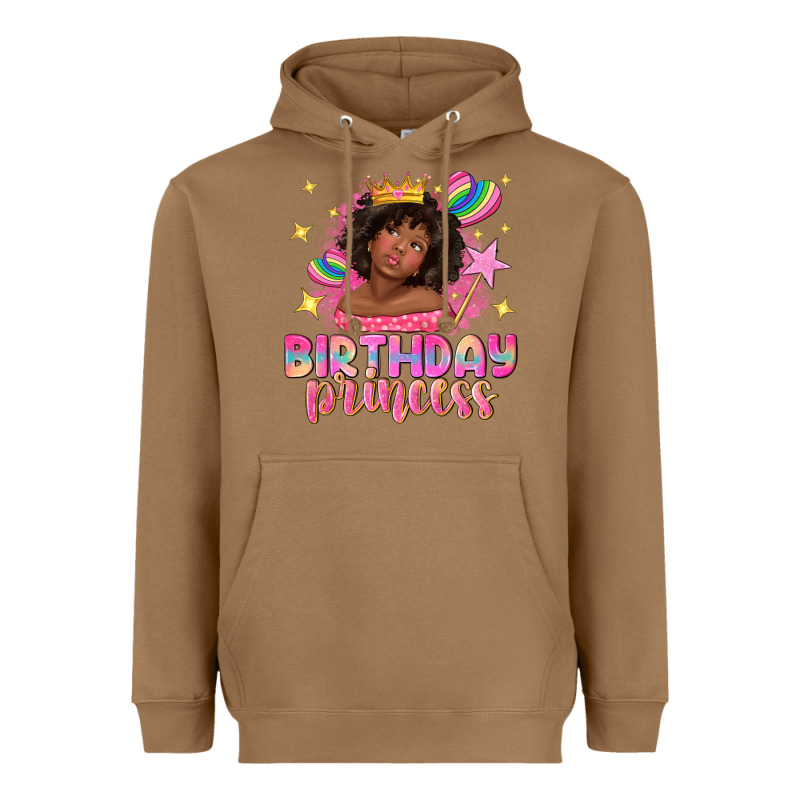 Birthday Princess With Afro Girl Heavyweight Hoodie by NancyCooperArtShop | Teevron