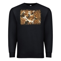 Black distressed leopard cowhide background Premium Sweatshirt - Jasminsmagicworld