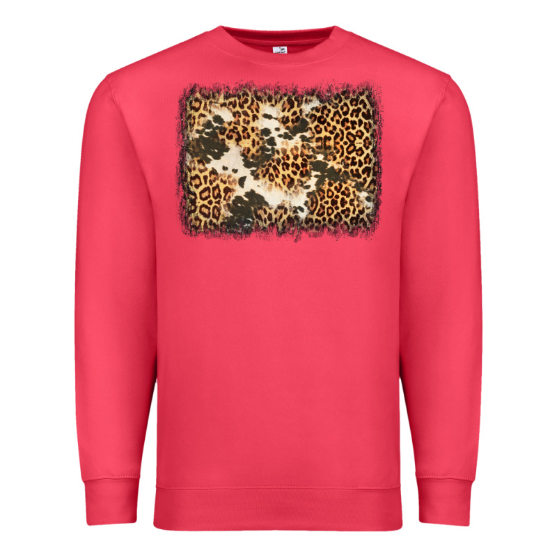 Distressed Leopard Cowhide Background Premium Sweatshirt by Jasminsmagicworld | Teevron