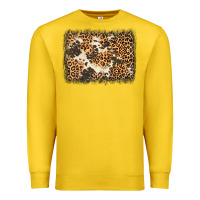 Lemon distressed leopard cowhide background Premium Sweatshirt - Jasminsmagicworld