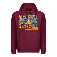 Burgundy welcome school Premium Hoodie - NancyCooperArtShop