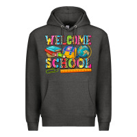 Charcoal Heather welcome school Premium Hoodie - NancyCooperArtShop