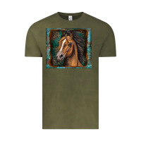 Vintage Olive western horse Vintage Tee - Zillion Design Studio