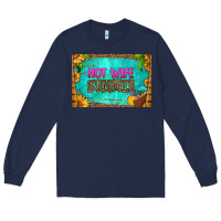 Navy hot wife summer skinny metal can holder Long Sleeve Tee - HRA Design Shop