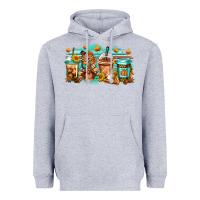 Heather Grey thanksgiving coffee Heavyweight Hoodie - Jasminsmagicworld