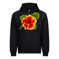 Black Hawaiian Hibiscus Flower Urban Hoodie - LillyAllenDesigns