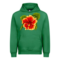 Emerald Hawaiian Hibiscus Flower Urban Hoodie - LillyAllenDesigns