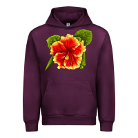 Mauve Wine Hawaiian Hibiscus Flower Urban Hoodie - LillyAllenDesigns