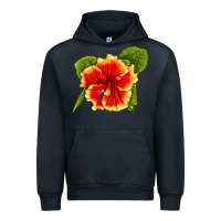 Navy Hawaiian Hibiscus Flower Urban Hoodie - LillyAllenDesigns