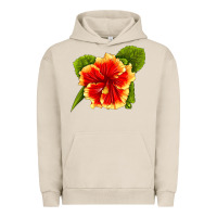 Pigment French Oak Hawaiian Hibiscus Flower Urban Hoodie - LillyAllenDesigns