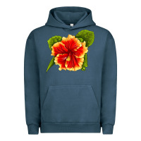 Pigment Midnight Navy Hawaiian Hibiscus Flower Urban Hoodie - LillyAllenDesigns