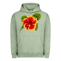 Pigment Oil Green Hawaiian Hibiscus Flower Urban Hoodie - LillyAllenDesigns