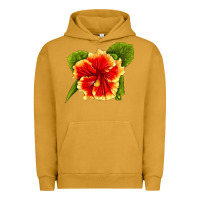 Pigment Peanut Butter Hawaiian Hibiscus Flower Urban Hoodie - LillyAllenDesigns