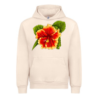 Sandshell Hawaiian Hibiscus Flower Urban Hoodie - LillyAllenDesigns