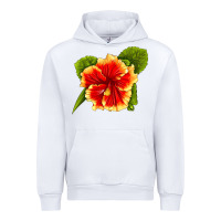 White Hawaiian Hibiscus Flower Urban Hoodie - LillyAllenDesigns