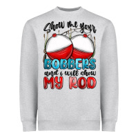 Heather Grey show me your bobbers and i will show my rod Heavyweight Sweatshirt - MaliasSmallBusiness