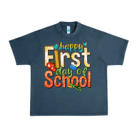 Midnight Navy happy first day of school Urban Heavy Tee - texasbilliewilder